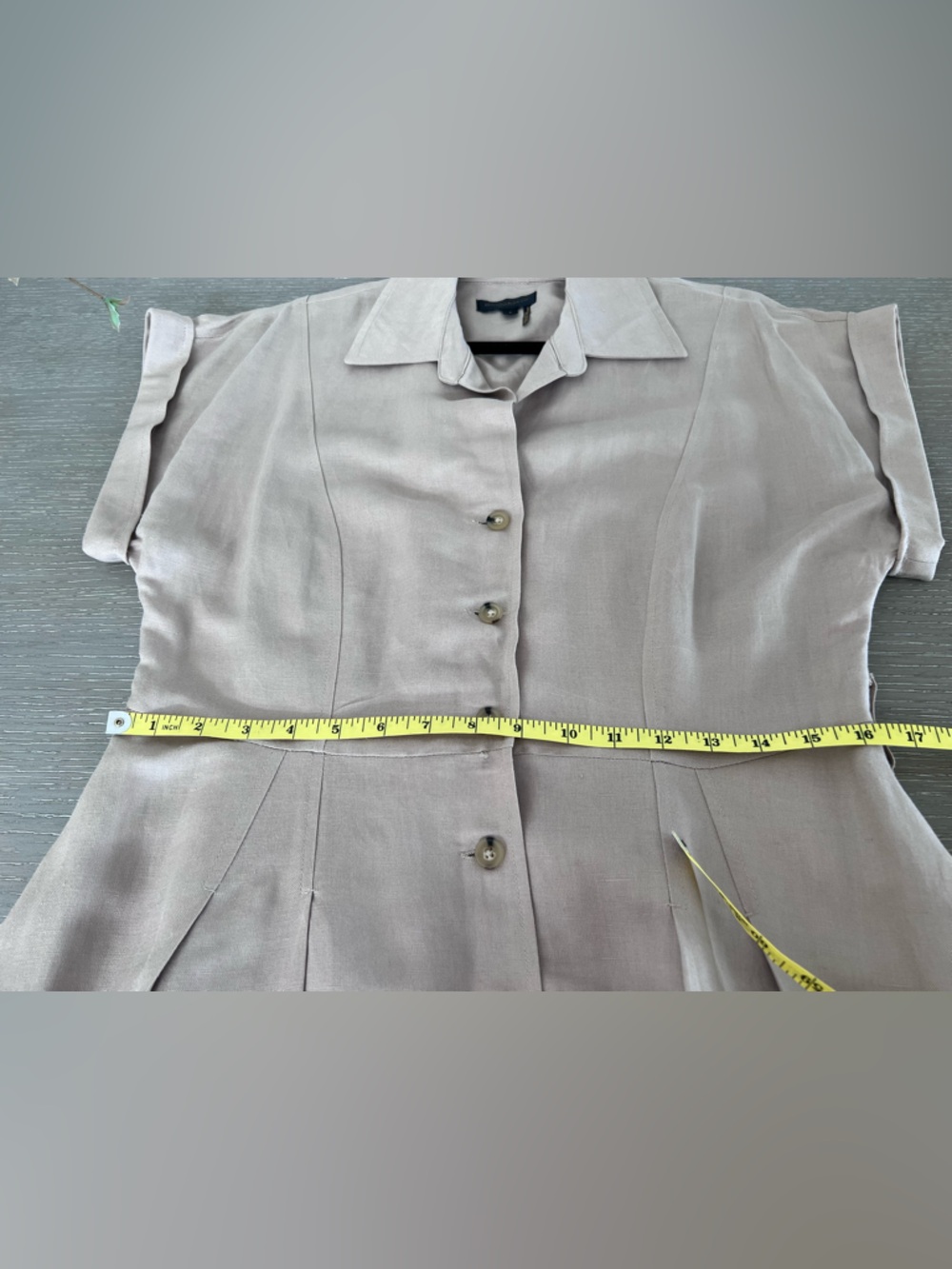 Donna Karan Beige Shirt Midi Dress size 8 - Picture 11 of 14